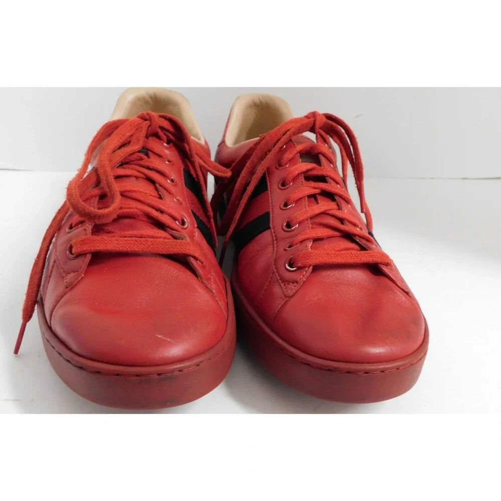 Gucci Ace Embroidered Red‎ Bee Web Mens Red Sneakers Size 10